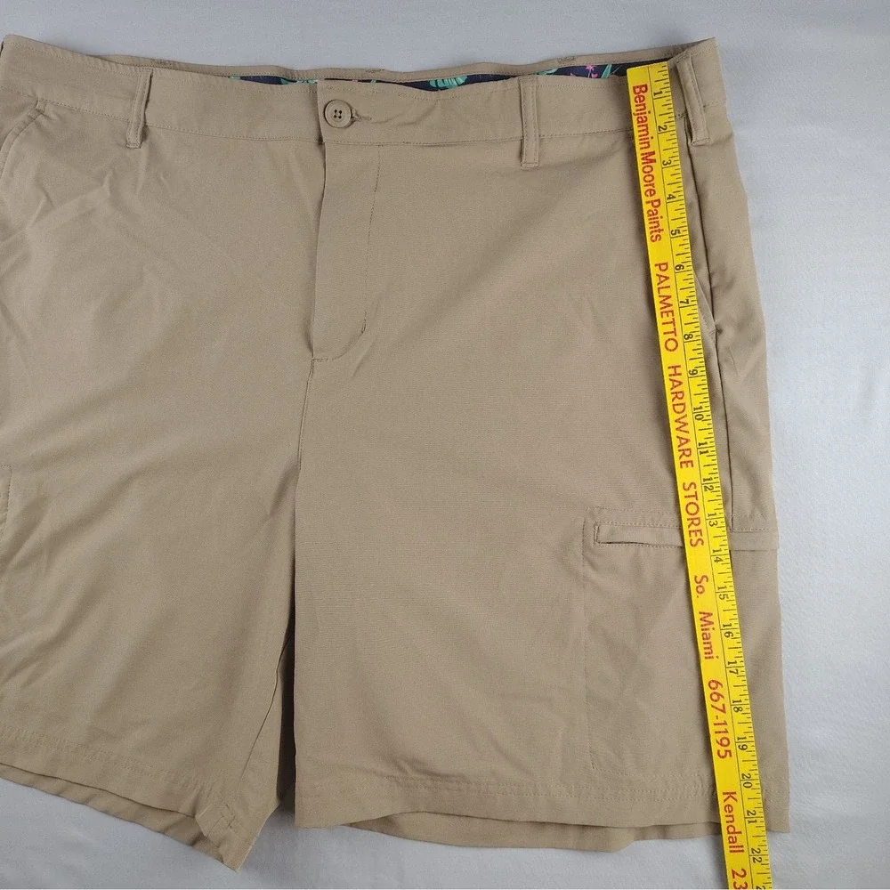 Birdie Bound Men's Golf Shorts 44 Khaki Stretch Performance Flat Front Casual